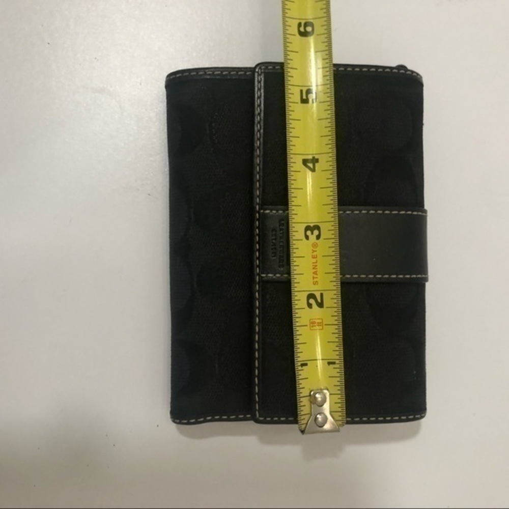 Coach black signature jacquard leather wallet - Picture 4 of 10